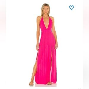 superdown arina maxi dress Pink strappy Revolve NWT S